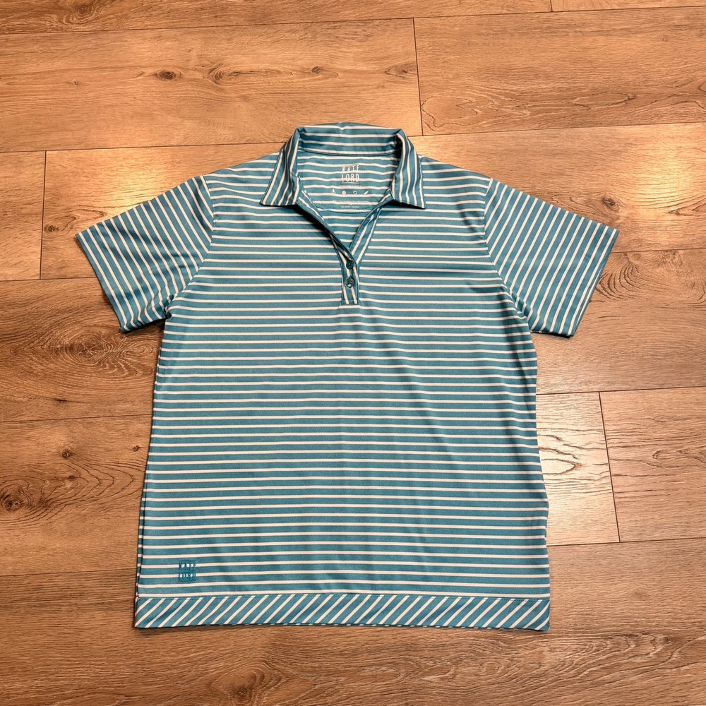 Kate Lord‎ Performance Golf Polo Shirt Striped Athletic Womens Xlarge XL Active